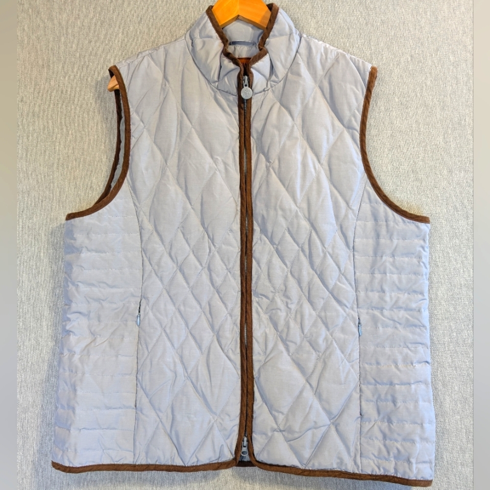 Outback Trading Company Western Vest Women's XXL Gray Brown Full Zip Down Fill